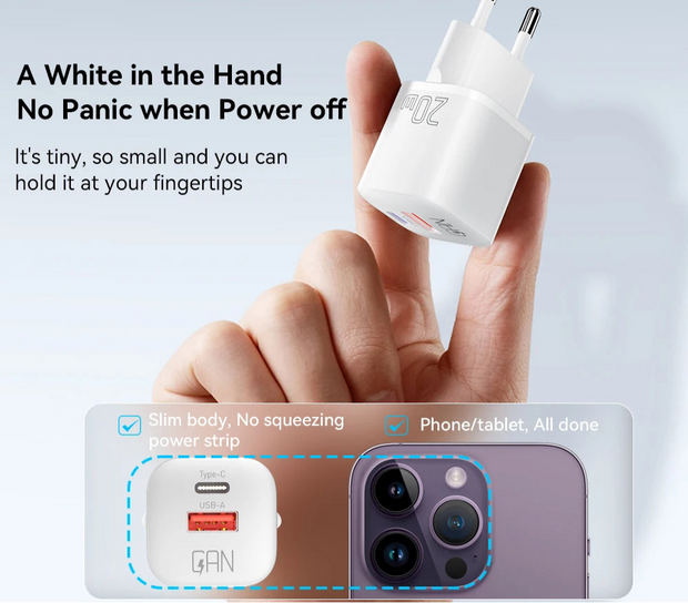 20W GaN USB Type C Charger