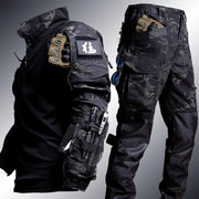 Men's Workwear Suit Outdoor Clothes Long Sleeve Tee Shirt & Trousers Wear-resisting Hunting Clothes Men Camping Suit
