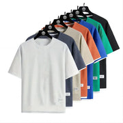 Summer Men's Waffle Sets Casual T-Shirt And Pants Set Male Sports Suit 2 Priece Set Solid Color Tracksuit Loose Suits Size 3XL