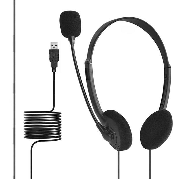 New USB Wired Computer Headset