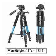 187cm/73.6in Tall Zomei Aluminum Alloy Portable Tripod
