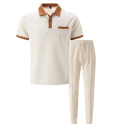 Men's Two-piece Sportswear Short-sleeved T-shirt and Long Pants set Casual Business Sportswear Summer 2025 Fashion Two-piece Set