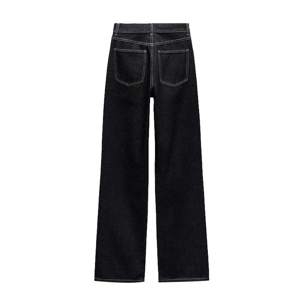 Vintage Belt Denim Jacket Pants Set Women Lapel Single Breasted Jackets Pockets Straight Jeans 2025 Spring Lady Street Outfits