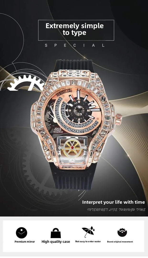 2025 New, Quartz Watch, Square Watch Fashion Business Large Dial Men's Watch