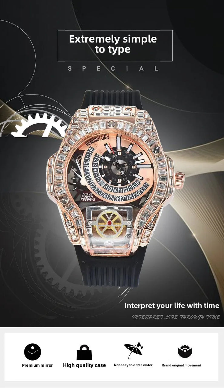 2025 New, Quartz Watch, Square Watch Fashion Business Large Dial Men's Watch