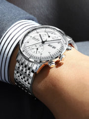 Mens Fashion Mechanical Watches Business Automatic Wristwatch Stainless Steel Luminous Designer Clock Reojes De Hombre New 2023