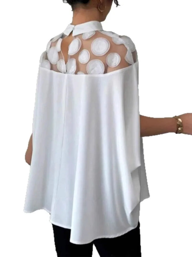 Elegant White Womens Tops And Blouses New Summer Color Mesh Off-shoulder Bat Sleeve Elegant Top For Women Shirts Women Clothes