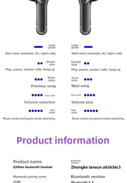 Wireless Bluetooth-compatible Earphones Intelligent Touch Color LCD Screen TWS Earbuds HIFI Noise Reduction Stereo Earphones