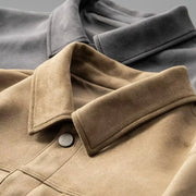 New Spring Autumn Casual Jackets Men Turn Down Collar Slim Fit England Style Deerskin Fleece Jacket Male Vintage Outwear Coats