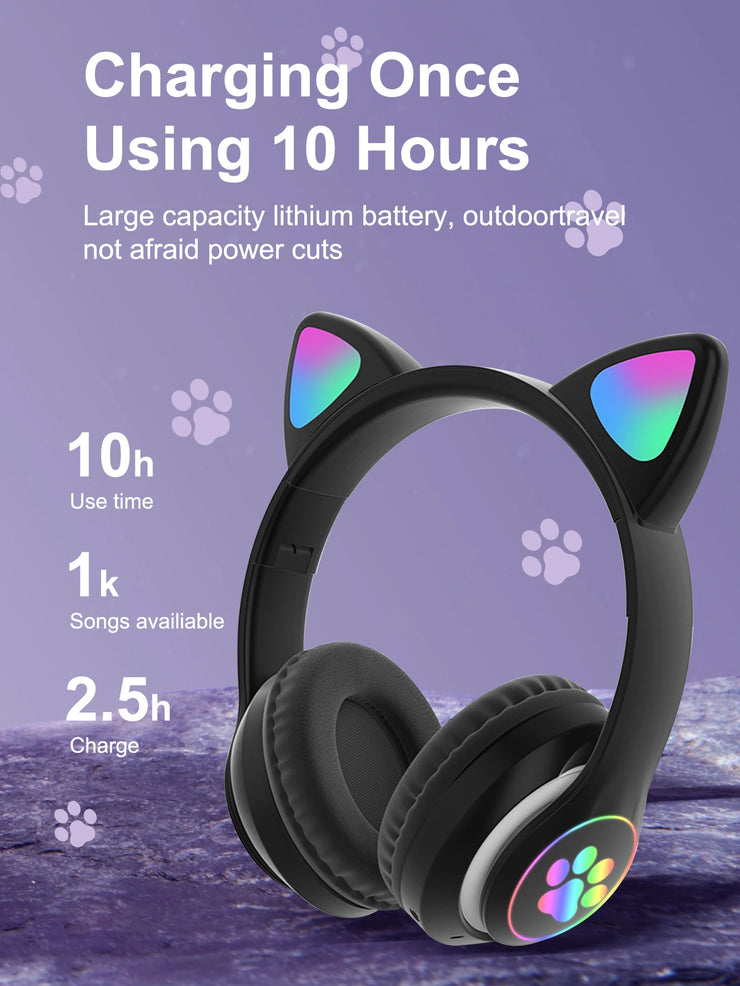 Mic Control LED Stereo Music Phone Bluetooth Headset