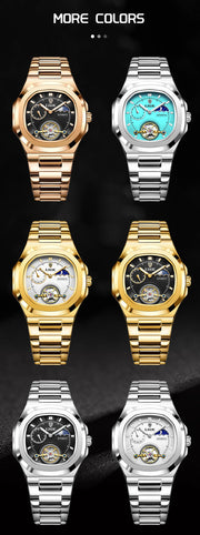 LIGE Classic Retro Men Watch Fashion Business Men's Mechanical Wristwatches Top Brand Luxury Waterproof Automatic Watch For Men