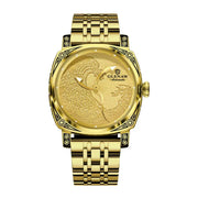 GLENAW  Mechanical Wristwatch Watches Men Surfing Sailboat Pointer Luminous Transparent Skeleton Mechanical Leather Male Clock