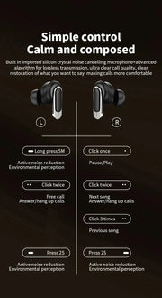 2025 high-quality V8 wireless Bluetooth earphones with ANC noise reduction and built-in microphone, waterproof earplugs