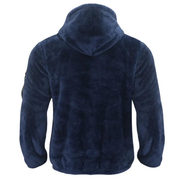 2025 Men's Casual Double-sided Plush Warm Jacket Autumn Winter Thick Wool Coats Solid Hooded Fleece Hoodies Loose Men Clothing