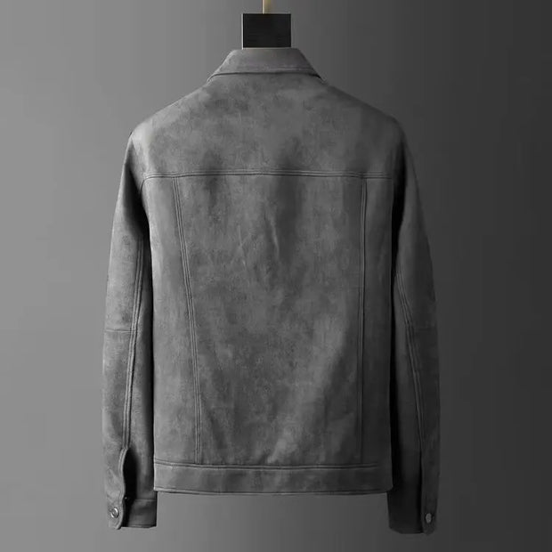 New Spring Autumn Casual Jackets Men Turn Down Collar Slim Fit England Style Deerskin Fleece Jacket Male Vintage Outwear Coats