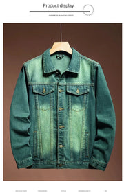 Fashion high-end American casual MEN'S denim jacket High Street trendy brand retro loose large-sized washing workwear top