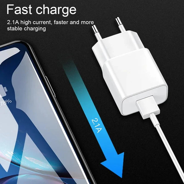 5V 2A EU US Type-C Micro USB Cable