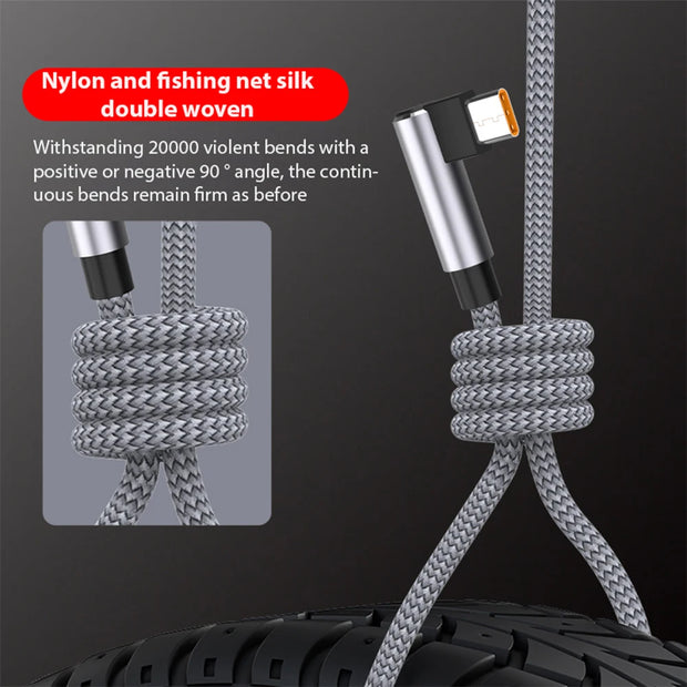 6A USB C Elbow Fast Charge Cable