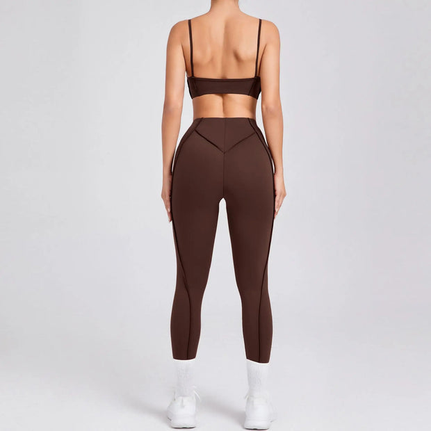 New Yoga Set Women Tracksuit Workout Legging Athletic Suit Gym Push Up Legging Fitness Bra Sports Wear Active Wear