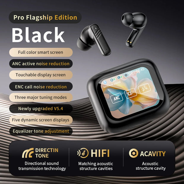 Full In Touch Screen Headphone  Wireless InEar ENC Earbuds Bluetooth5.4 ANC E18 Pro Noise Cancelling Earphone With Mic New
