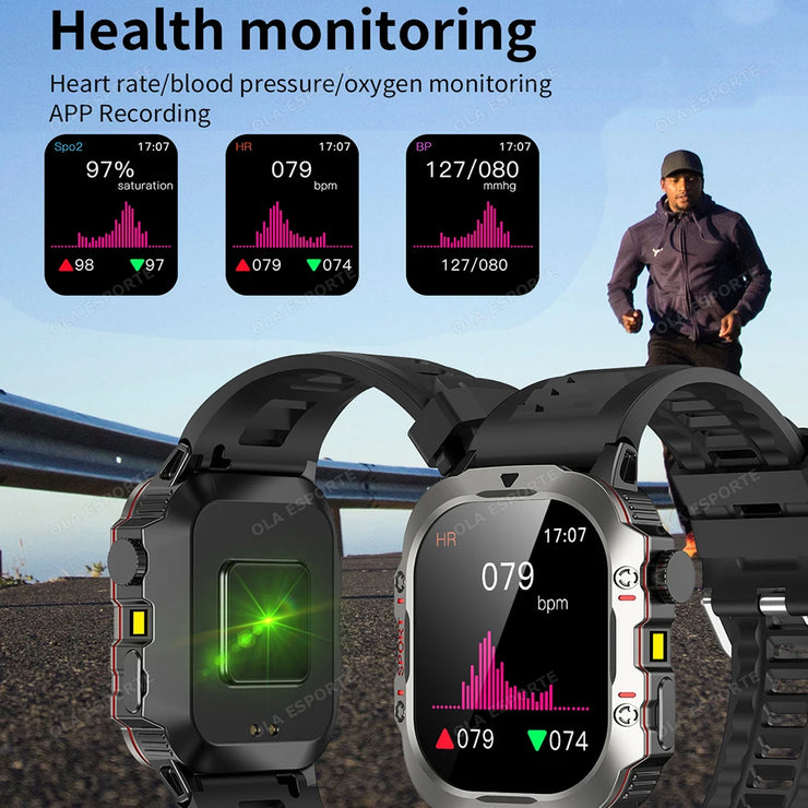 2025 New Rugged Military Fitness Smart Watch