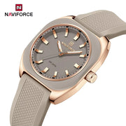 NAVIFORCE Fashion Women's Watch Casual Elegant Simple Polygon Quartz Silicone Watch Gift for Women Wristwatch Relogio Feminino