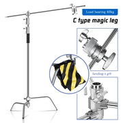 2.6M/8.5FT Stainless Steel Century Foldable Light Stand Tripod