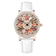 Korean Ladies Watch Colorful Rhinestones Dashi Dial Quartz Watch Casual Leather Ladies Clock Gift Relogio Feminino