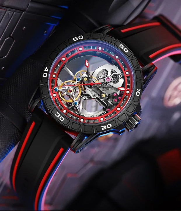 Men's Casual Mechanical Watch Automatic Luxury Brand New Sport Watches Man Hollow Out Fashion Waterproof Business Luminous Clock
