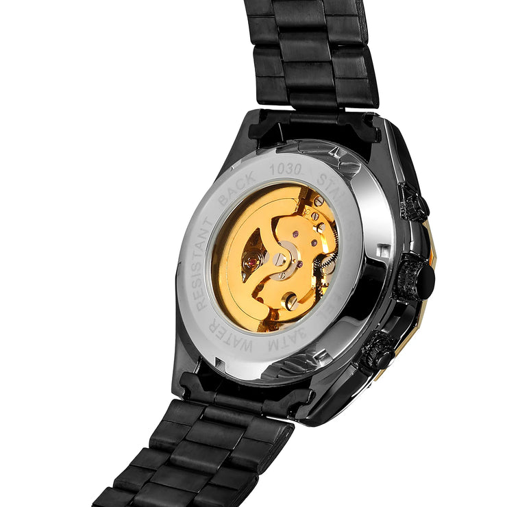 2024 Stainless Steel Skeleton Mechanical Watch Male Automatic Movement Man Wrist Watches Waterproof High End Luxury reloj hombre