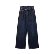 TRAF Women's Basic Hundred Jeans New Fashion Asymmetric Design High Waist Wide Leg Trousers Casual Women's Straight Leg Jeans