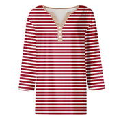 Tops For Women Women'S T Shirt Tee Print Button 3/4 Sleeve Daily Weekend Fashion Basic V Neck Regular Top Ropa De Mujer New