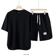 2025 Summer Sets Men Fashion Short Sleeve Shirt/Shorts Two-piece Mens Streetwear Loose Hollow Out Set Mens Short Sets M-4XL TZ16