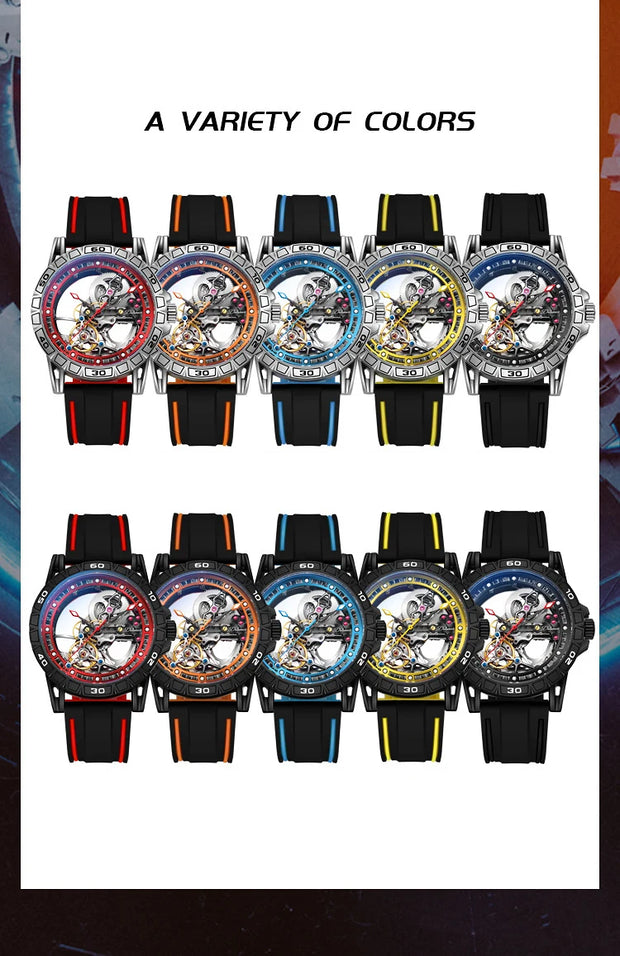 Men's Casual Mechanical Watch Automatic Luxury Brand New Sport Watches Man Hollow Out Fashion Waterproof Business Luminous Clock