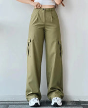 New Y2K Women Vintage Cargo Pants Streetwear Techwear Korean Harajuku Parachute Pants Beige Sweatpants Wide Leg Joggers Trousers