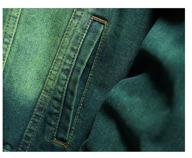Fashion high-end American casual MEN'S denim jacket High Street trendy brand retro loose large-sized washing workwear top