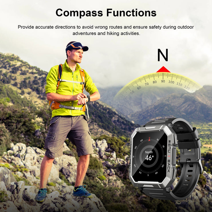 New 2.01'' HD Display TFT Rugged Smart Watch