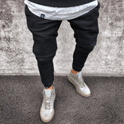 Denim Pencil Pants Men Vintage Washed Jeans High Waist Pockets Zipper Fly Basics Ankle Length Trousers 2025 Casual Long Denims