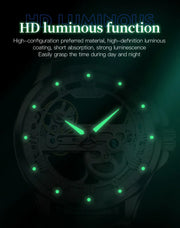 OLEVS 6661 Fully Hollow Automatic Man Watch Fashion Leather Strap Waterproof Luminous Hand Clock Men's Mechanical Wristwatches