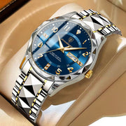 Men Quartz Waterproof Date Week Luminous Wristwatch