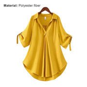Chic Plus Size Tops For Women Summer Tunic 2023 Fashion Solid Casual Blouse Women White Ladies Top Loose Shirts camisa mujer