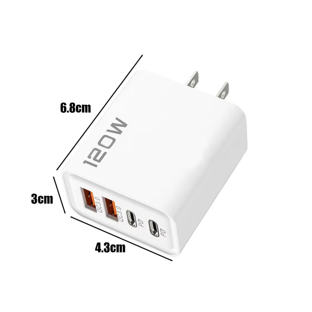 120W 4 Port USB Type C Charger
