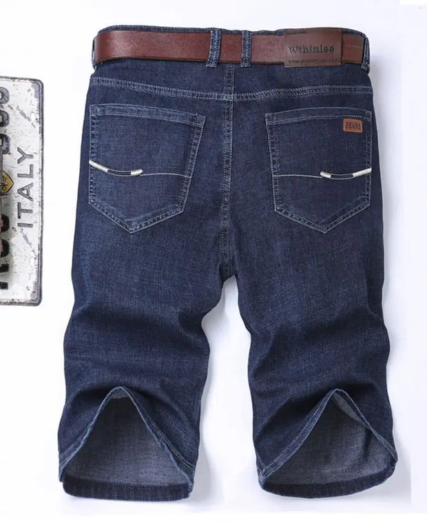 New high-end denim shorts for men in spring and summer of 2025, loose and versatile, trendy brand business casual denim shorts