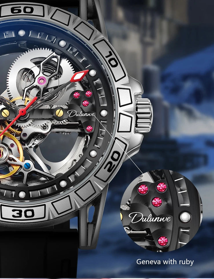 Men's Casual Mechanical Watch Automatic Luxury Brand New Sport Watches Man Hollow Out Fashion Waterproof Business Luminous Clock