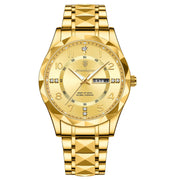 Men Quartz Waterproof Date Week Luminous Wristwatch