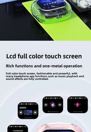Wireless Bluetooth-compatible Earphones Intelligent Touch Color LCD Screen TWS Earbuds HIFI Noise Reduction Stereo Earphones
