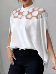 Elegant White Womens Tops And Blouses New Summer Color Mesh Off-shoulder Bat Sleeve Elegant Top For Women Shirts Women Clothes