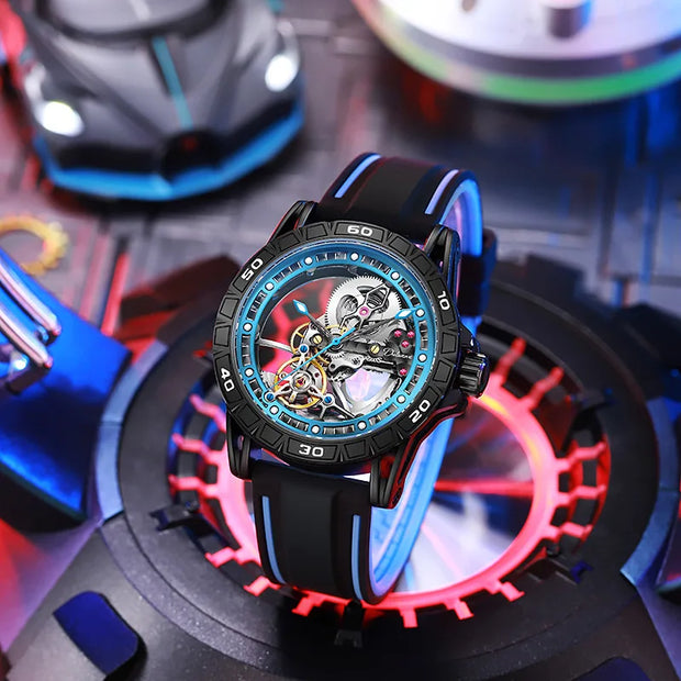 Men's Casual Mechanical Watch Automatic Luxury Brand New Sport Watches Man Hollow Out Fashion Waterproof Business Luminous Clock