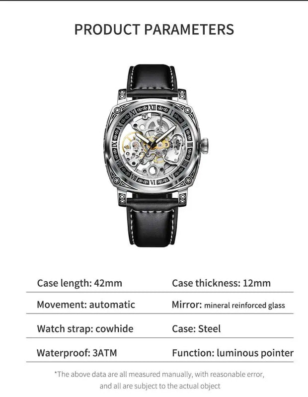 Authentic Brand Carved Watches Fully Automatic men watches Hollowed Fashion Mechanical Watches luxury MAN WATCH Reloj Hombre