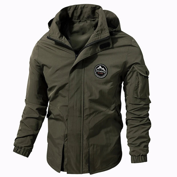 Men Outdoor Jacket New Spring Autumn Hooded Waterproof Casual Jacket Coat Men Tactics Military Jacket Men Plus Size M-8XL